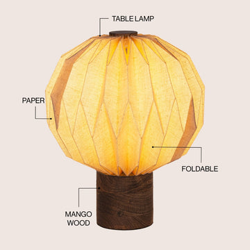 Quincy 11" Modern Minimalist Paper Pleated Orb Accent LED Table Lamp